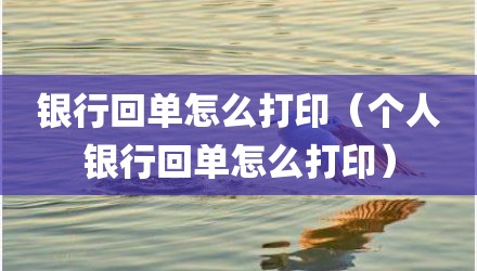 银行回单怎么打印（个人银行回单怎么打印）