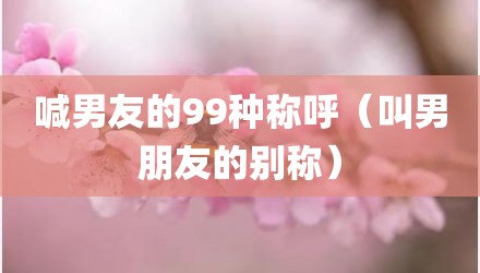 喊男友的99种称呼（叫男朋友的别称）