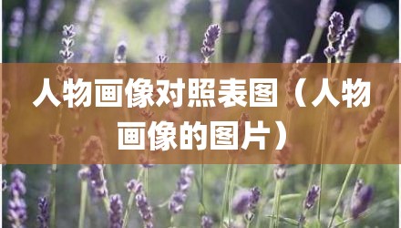 人物画像对照表图（人物画像的图片）