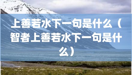 上善若水下一句是什么（智者上善若水下一句是什么）