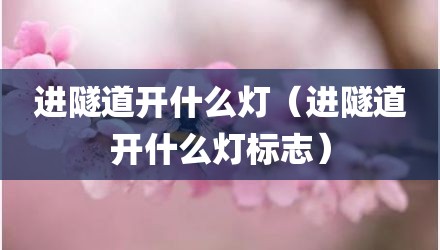 进隧道开什么灯（进隧道开什么灯标志）