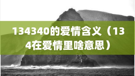 134340的爱情含义（134在爱情里啥意思）