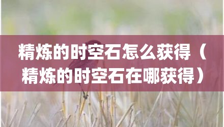 精炼的时空石怎么获得（精炼的时空石在哪获得）