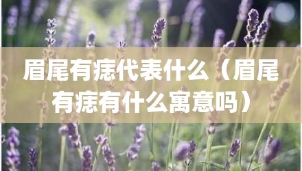 眉尾有痣代表什么（眉尾有痣有什么寓意吗）