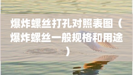 爆炸螺丝打孔对照表图（爆炸螺丝一般规格和用途）