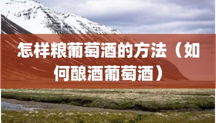 怎样粮葡萄酒的方法（如何酿酒葡萄酒）