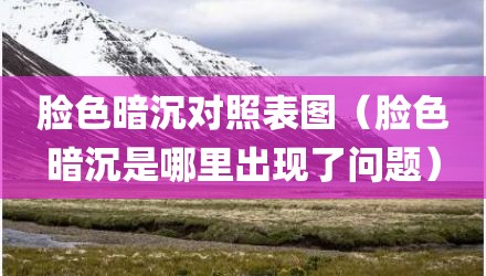 脸色暗沉对照表图（脸色暗沉是哪里出现了问题）