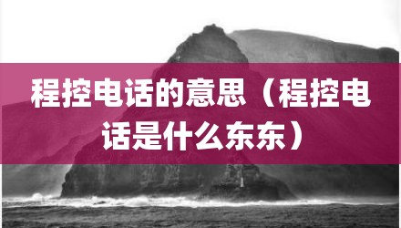 程控电话的意思（程控电话是什么东东）