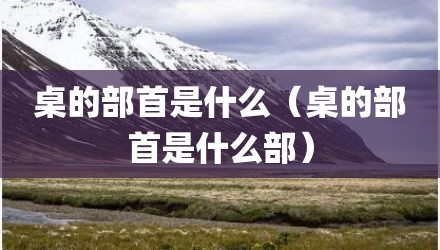 桌的部首是什么（桌的部首是什么部）