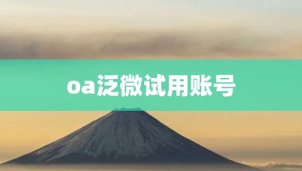 oa泛微试用账号