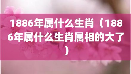 1886年属什么生肖（1886年属什么生肖属相的大了）