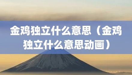 金鸡独立什么意思(金鸡独立什么意思动画)
