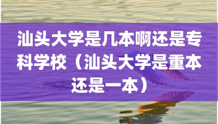 汕头大学是几本啊还是专科学校(汕头大学是重本还是一本)