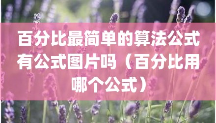 百分比最简单的算法公式有公式图片吗(百分比用哪个公式)