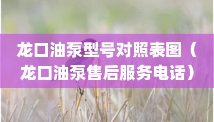龙口油泵型号对照表图（龙口油泵售后服务电话）