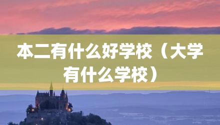 本二有什么好学校（大学有什么学校）