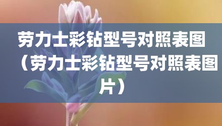 劳力士彩钻型号对照表图（劳力士彩钻型号对照表图片）