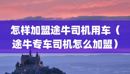怎样加盟途牛司机用车(途牛专车司机怎么加盟)