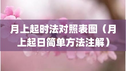 月上起时法对照表图（月上起日简单方法注解）