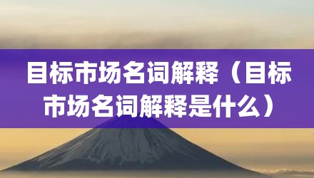 目标市场名词解释（目标市场名词解释是什么）