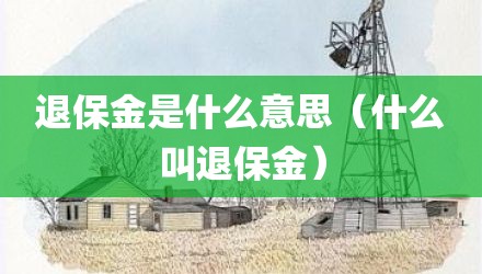 退保金是什么意思（什么叫退保金）
