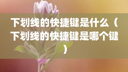 下划线的快捷键是什么（下划线的快捷键是哪个键）