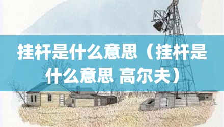 挂杆是什么意思（挂杆是什么意思 高尔夫）