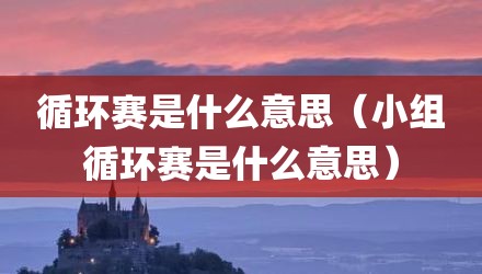 循环赛是什么意思（小组循环赛是什么意思）