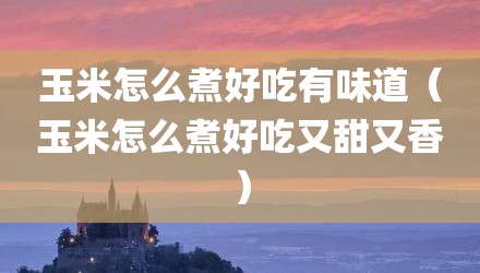 玉米怎么煮好吃有味道（玉米怎么煮好吃又甜又香）