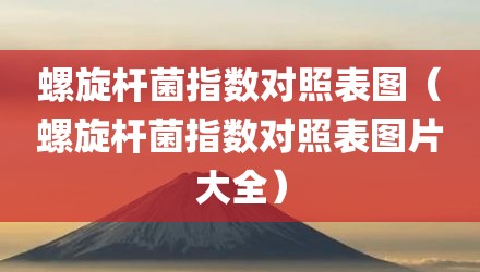 螺旋杆菌指数对照表图（螺旋杆菌指数对照表图片大全）