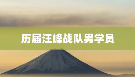 历届汪峰战队男学员