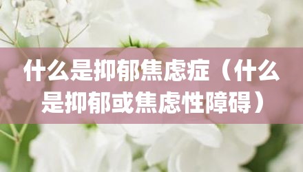 什么是抑郁焦虑症（什么是抑郁或焦虑性障碍）