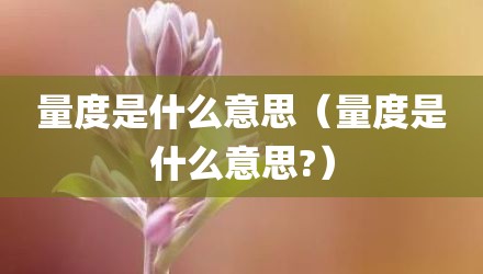 量度是什么意思（量度是什么意思?）