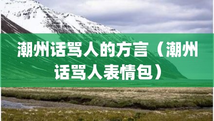 潮州话骂人的方言(潮州话骂人表情包)