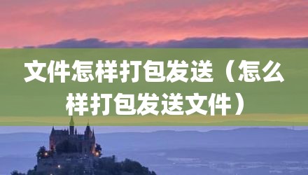 文件怎样打包发送（怎么样打包发送文件）