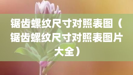 锯齿螺纹尺寸对照表图（锯齿螺纹尺寸对照表图片大全）