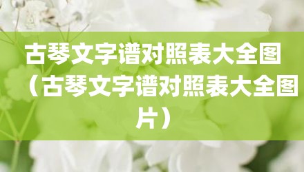 古琴文字谱对照表大全图（古琴文字谱对照表大全图片）