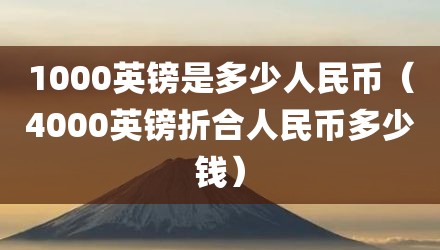 1000英镑是多少人民币（4000英镑折合人民币多少钱）