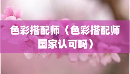 色彩搭配师（色彩搭配师国家认可吗）