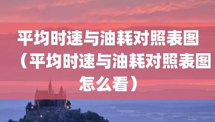 平均时速与油耗对照表图（平均时速与油耗对照表图怎么看）