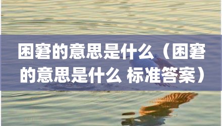 困窘的意思是什么（困窘的意思是什么 标准答案）