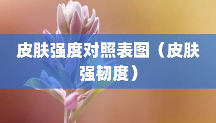 皮肤强度对照表图（皮肤强韧度）