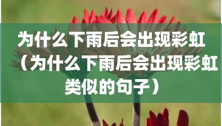 为什么下雨后会出现彩虹（为什么下雨后会出现彩虹类似的句子）