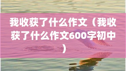 我收获了什么作文（我收获了什么作文600字初中）
