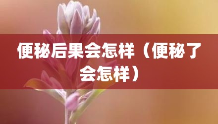 便秘后果会怎样（便秘了会怎样）