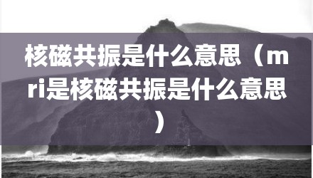 核磁共振是什么意思（mri是核磁共振是什么意思）