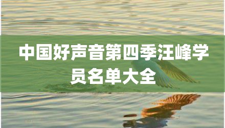 中国好声音第四季汪峰学员名单大全