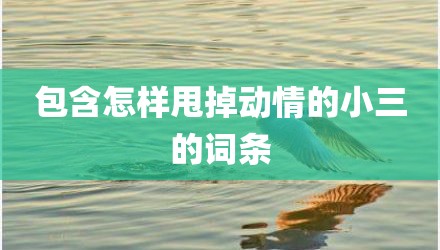 包含怎样甩掉动情的小三的词条