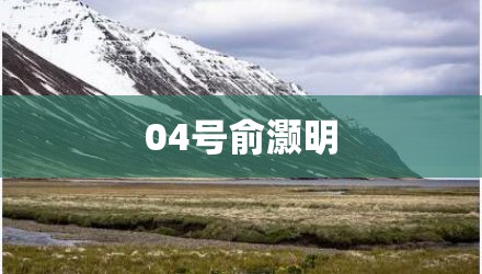 04号俞灏明