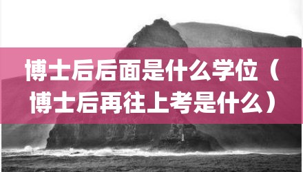博士后后面是什么学位（博士后再往上考是什么）